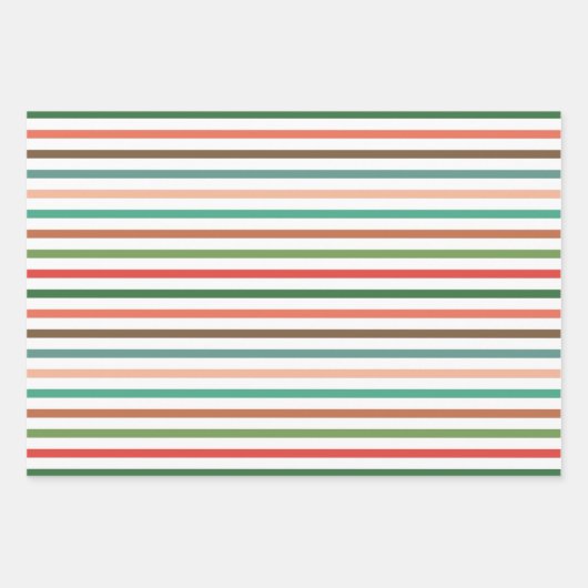 Moderne Stripes-Stippen en pine kerstfeestdag Inpakpapier Vel (Voorkant)
