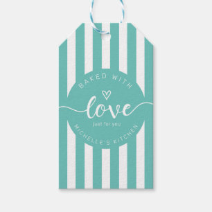 moderne stripes voor thuisgebakken goederen labels cadeaulabel