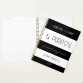Moderne Stripes Wit Zwart Kalender Planner Aangepa (Display)