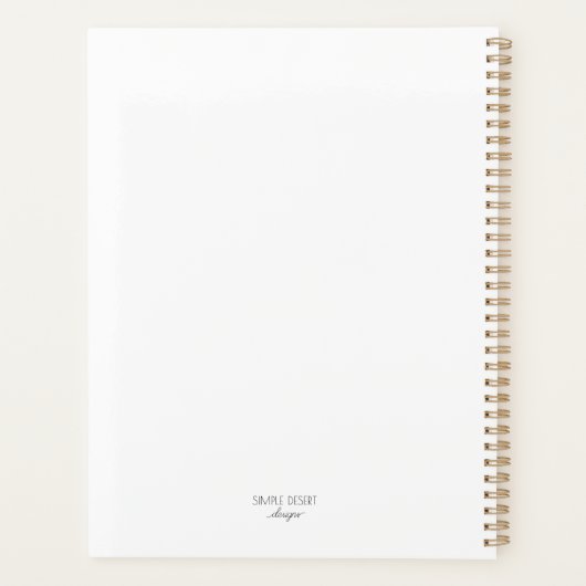 Moderne Stripes Wit Zwart Kalender Planner Aangepa (Achterkant)