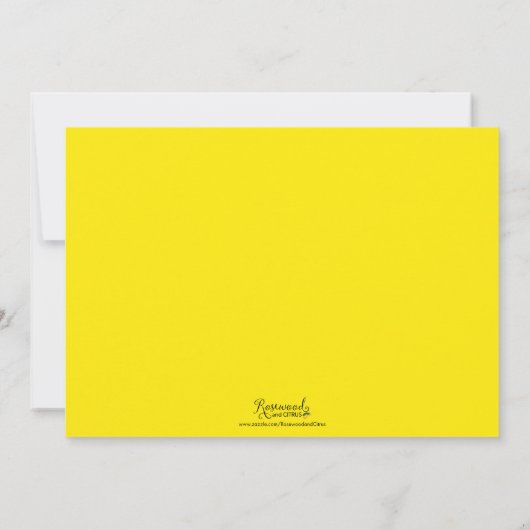 Moderne Stripes Yellow Graduparty Kaart (Achterkant)