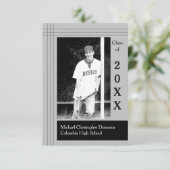 Moderne strips grijs - 3x5 Afstuderen aankondiging (Staand voorkant)