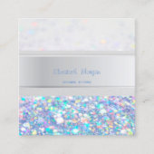 Moderne strips, kleurrijke glittery Bokeh Vierkante Visitekaartje (Voorkant)