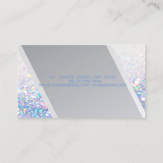 Moderne strips, kleurrijke glittery Bokeh Visitekaartje (Achterkant)