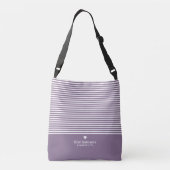Moderne strips met geüploschaalde hartmonogram crossbody tas (Achterkant)