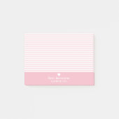 Moderne strips met geüploschaalde hartmonogram post-it® notes (Voorkant)