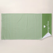 Moderne strips met geüploschaalde hartmonogram strandlaken (Voorkant)