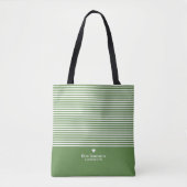 Moderne strips met geüploschaalde hartmonogram tote bag (Voorkant)
