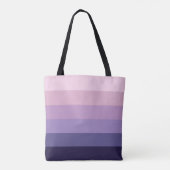 Moderne strips met monogram in Paarse vorm Tote Bag (Achterkant)