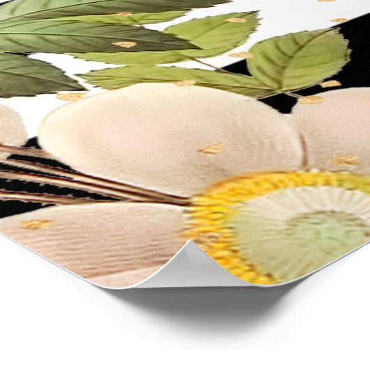 Moderne strips/ Rozen/goudsoorten/Ontvangst Poster (Hoek)