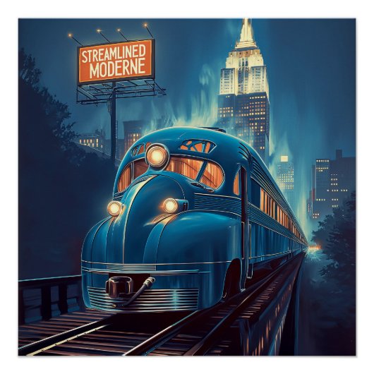 Moderne stroomlijnen |  New York Express Perfect Poster (Voorkant)
