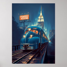 Moderne stroomlijnen | New York Express Poster