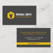 Moderne stroomstekker met hexagon-Logo elektricie Visitekaartje (Voorkant / Achterkant)