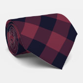 Moderne Stropdas met zwarte Paarse Rode Controle (Opgerold)