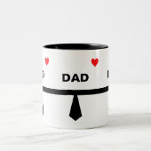 Moderne Stropdas voor vader op zwart-wit Tweekleurige Koffiemok (Center)