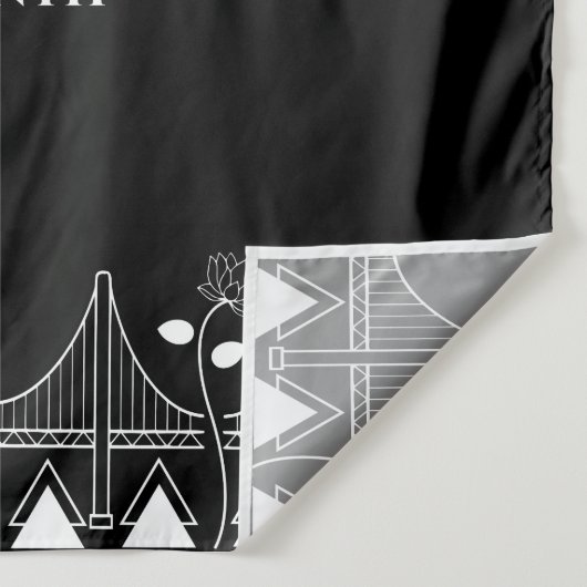 Moderne structurele AAPI-erfgoedtafelloper Wandkleed (Detail)