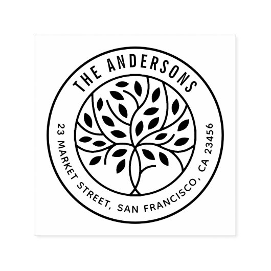 Moderne structuur | Aangepast familienaam en retou Zelfinktende Stempel (Design)