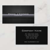Moderne structuur Eenvoudig zwart en zilver Visitekaartje (Voorkant / Achterkant)