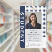 Moderne Student Docent Marine Blauwe Foto Universi Badge