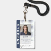 Moderne Student Docent Navy Blauwe Foto Universite Badge (Voorzijde met lanyard)