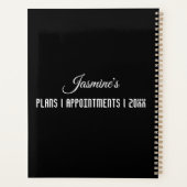 Moderne Student Zwart Wit Jaar Naam Organizer  (Achterkant)