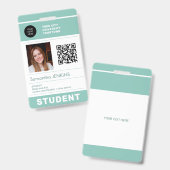 Moderne studentenfoto-ID QR-code school universite Badge (Voor- en achterkant)