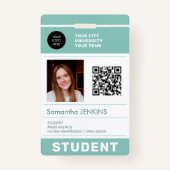 Moderne studentenfoto-ID QR-code school universite Badge (Voorkant)