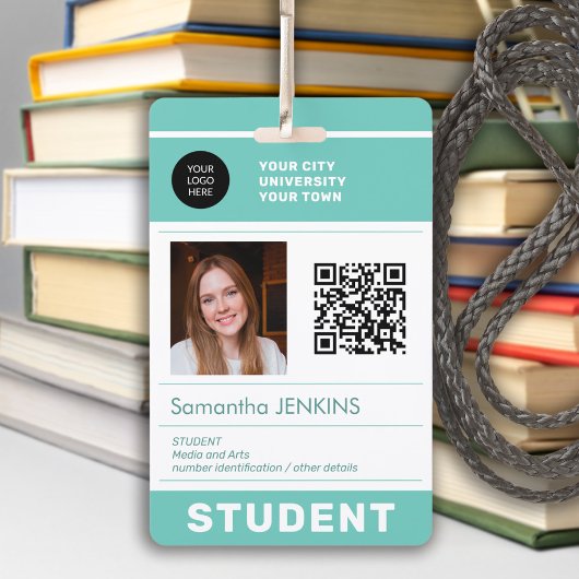 Moderne studentenfoto-ID QR-code school universite Badge