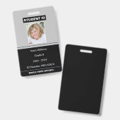 Moderne studentenkaart voor fotoscchool  badge (Voor- en achterkant)