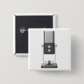 Moderne studiomicrofoon vierkante button 5,1 cm (Voorkant /achterkant)