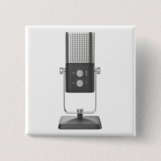 Moderne studiomicrofoon vierkante button 5,1 cm (Voorkant)