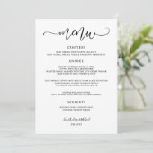 Moderne Stuitser Kalligrafie Krullerig (Zwart) Tro Menu (Staand voorkant)