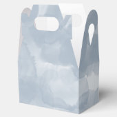 Moderne Stusty Blue Waterverf Brush Strokes Bedankdoosjes (Geopend)