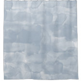 Moderne Stusty Blue Waterverf Brush Strokes Douchegordijn (Voorkant)