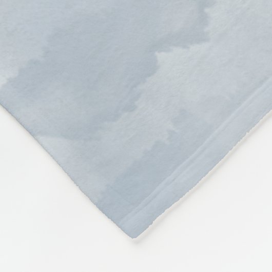 Moderne Stusty Blue Waterverf Brush Strokes Fleece Deken (Hoek)