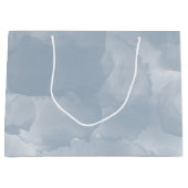 Moderne Stusty Blue Waterverf Brush Strokes Groot Cadeauzakje (Voorkant)