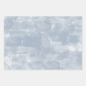 Moderne Stusty Blue Waterverf Brush Strokes Inpakpapier Vel (Voorkant 3)