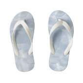 Moderne Stusty Blue Waterverf Brush Strokes Kinder Teenslippers (Voetbed)