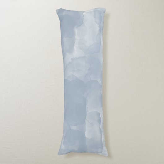 Moderne Stusty Blue Waterverf Brush Strokes Lichaamskussen (Voorkant Verticaal)