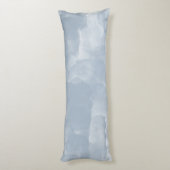 Moderne Stusty Blue Waterverf Brush Strokes Lichaamskussen (Achterkant (Verticaal))