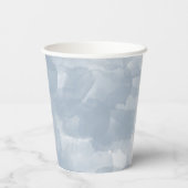Moderne Stusty Blue Waterverf Brush Strokes Papieren Bekers (Achterkant)