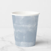 Moderne Stusty Blue Waterverf Brush Strokes Papieren Bekers (Voorkant)