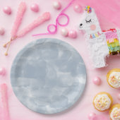 Moderne Stusty Blue Waterverf Brush Strokes Papieren Bordje (Feest)