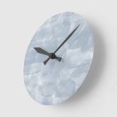 Moderne Stusty Blue Waterverf Brush Strokes Ronde Klok (Hoek)