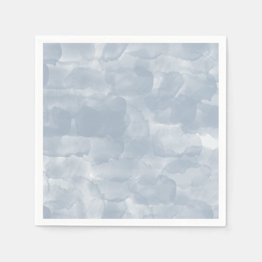 Moderne Stusty Blue Waterverf Brush Strokes Servet (Voorkant)