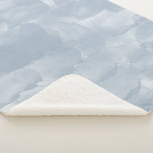Moderne Stusty Blue Waterverf Brush Strokes Sherpa Deken (3/4)