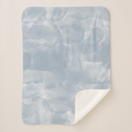 Moderne Stusty Blue Waterverf Brush Strokes Sherpa Deken