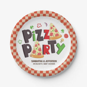 Moderne Style Pizza Party Papieren Bordje