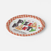 Moderne Style Pizza Party Papieren Bordje (Gekanteld)