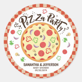 Moderne Style Pizza Party Ronde Sticker